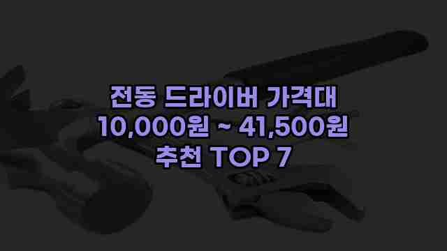 전동 드라이버 가격대 10,000원 ~ 41,500원 추천 TOP 7