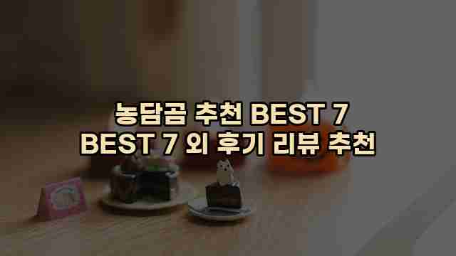  농담곰 추천 BEST 7 BEST 7 외 후기 리뷰 추천