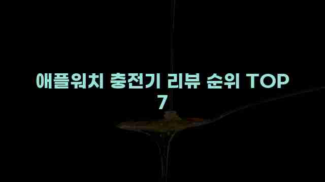 애플워치 충전기 리뷰 순위 TOP 7