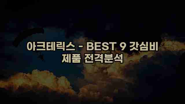 아크테릭스 - BEST 9 갓심비 제품 전격분석