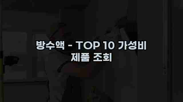 방수액 - TOP 10 가성비 제품 조회