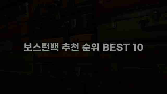 보스턴백 추천 순위 BEST 10