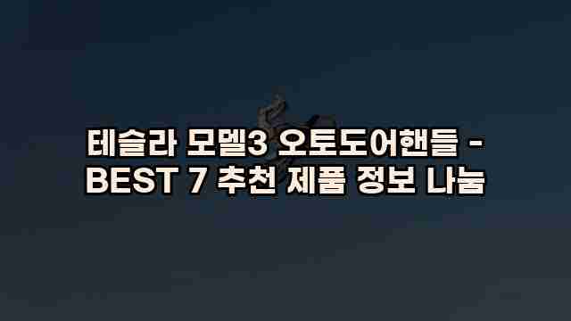 테슬라 모델3 오토도어핸들 - BEST 7 추천 제품 정보 나눔