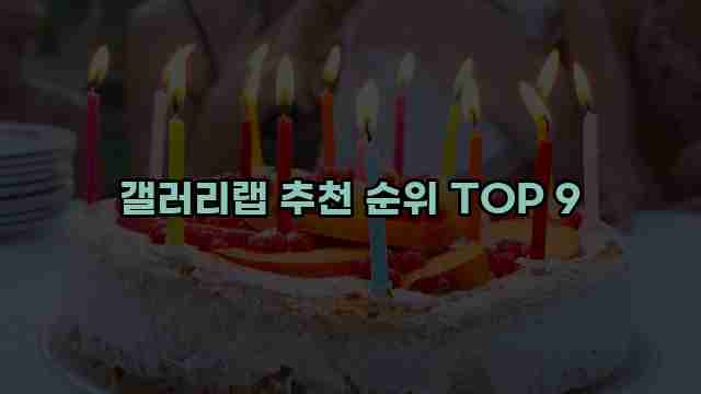 갤러리랩 추천 순위 TOP 9