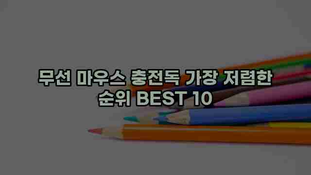 무선 마우스 충전독 가장 저렴한 순위 BEST 10