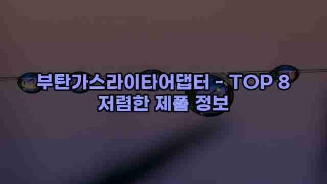 부탄가스라이타어댑터 - TOP 8 저렴한 제품 정보