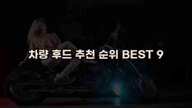 차량 후드 추천 순위 BEST 9