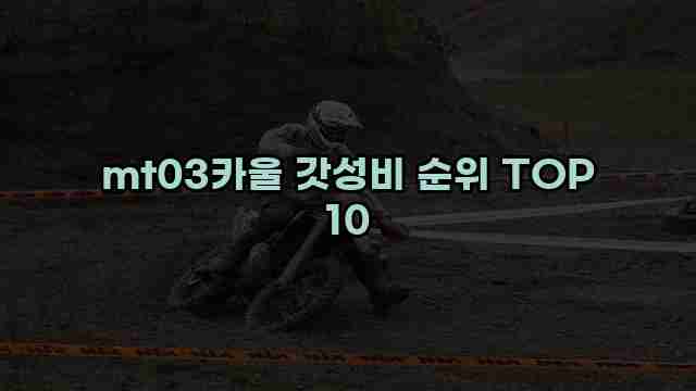 mt03카울 갓성비 순위 TOP 10