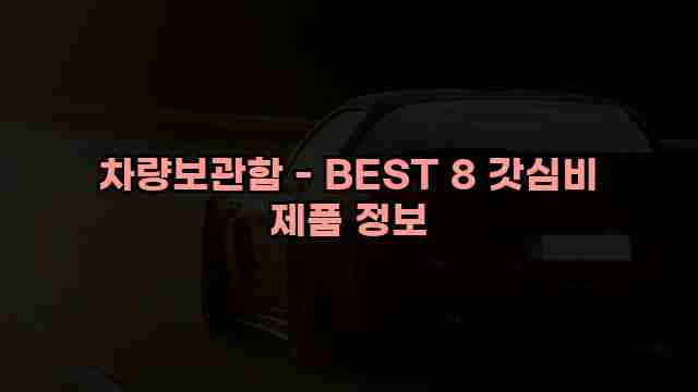 차량보관함 - BEST 8 갓심비 제품 정보