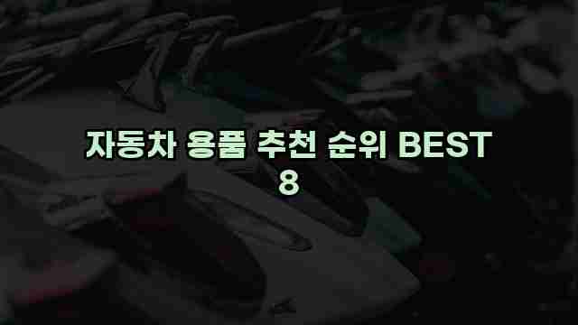 자동차 용품 추천 순위 BEST 8