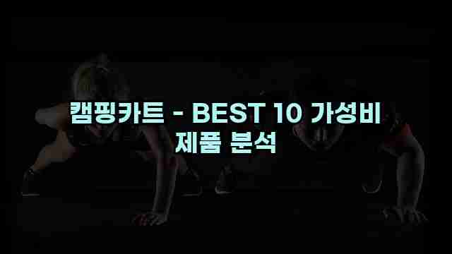 캠핑카트 - BEST 10 가성비 제품 분석