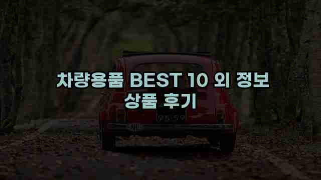  차량용품 BEST 10 외 정보 상품 후기