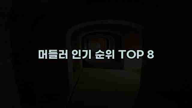 머들러 인기 순위 TOP 8