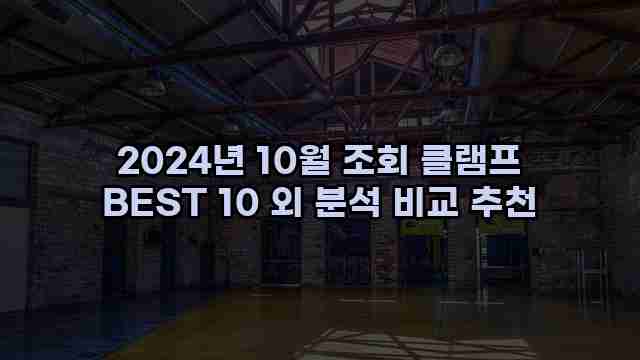 2024년 10월 조회 클램프 BEST 10 외 분석 비교 추천