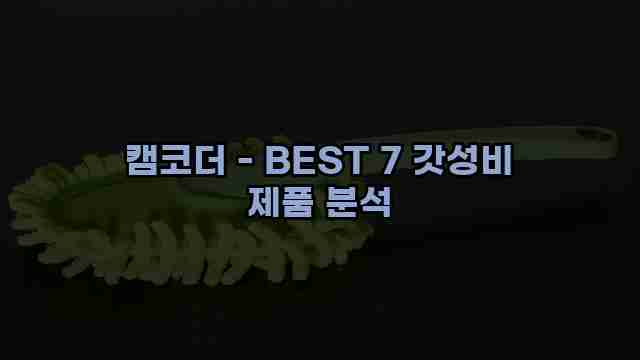 캠코더 - BEST 7 갓성비 제품 분석