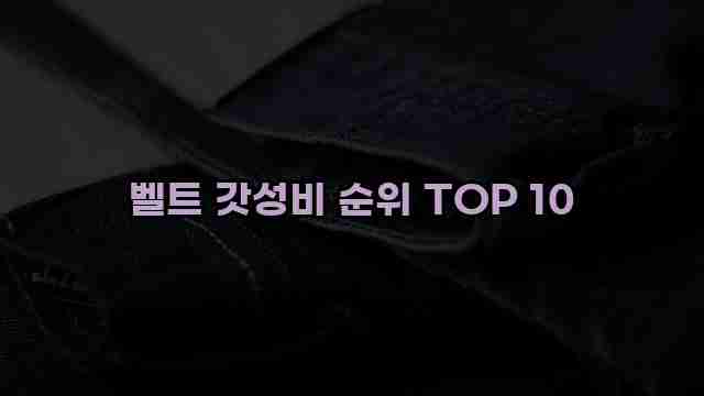 벨트 갓성비 순위 TOP 10