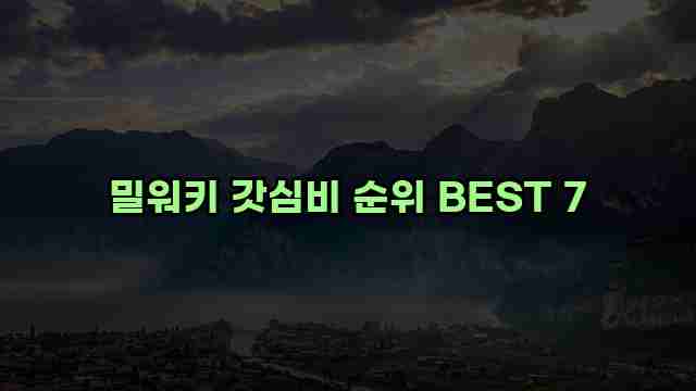 밀워키 갓심비 순위 BEST 7