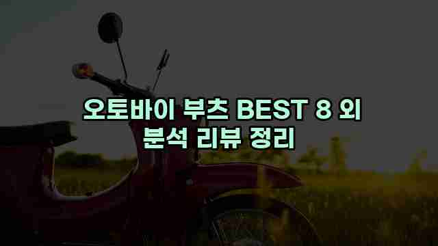  오토바이 부츠 BEST 8 외 분석 리뷰 정리