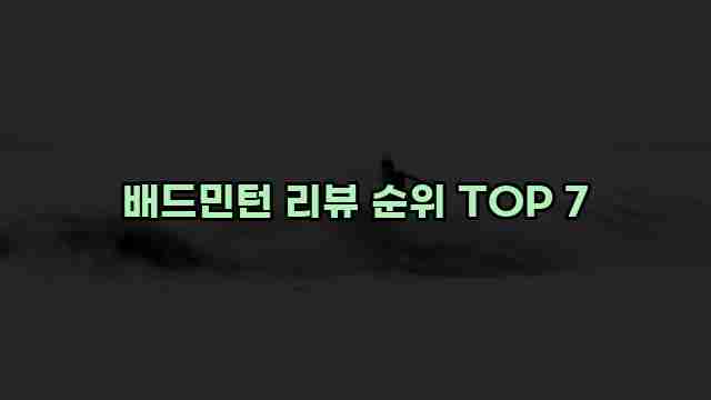 배드민턴 리뷰 순위 TOP 7